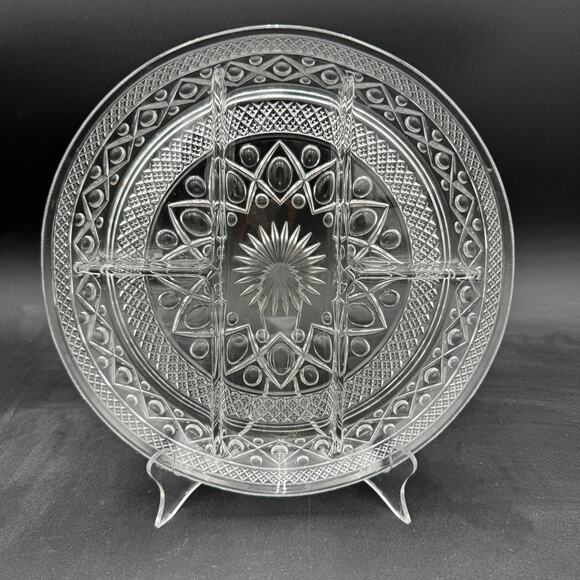 Vintage Relish Dish 5-Part Cape Cod by Imperial Glass Ohio Glassware 10.25" - Picture 2 of 8